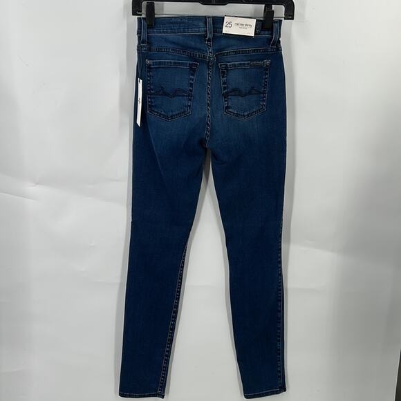 7 For All Mankind Women's Mid Rise Skinny Medium Wash NWT Jeans Size 25 - Picture 7 of 16